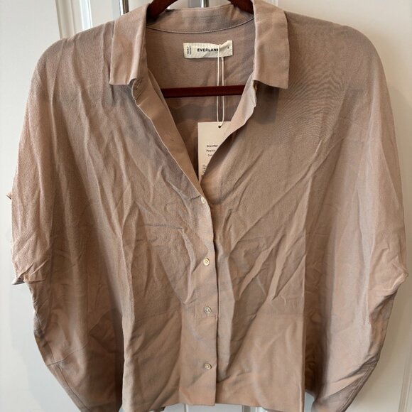 Everlane The Washable Clean Silk Short-Sleeve Square Shirt NWT - Picture 4 of 4